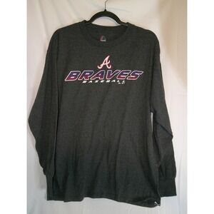 Atlanta Braves Majestic Baseball Long Sleeve T‎ Shirt Mens Size L